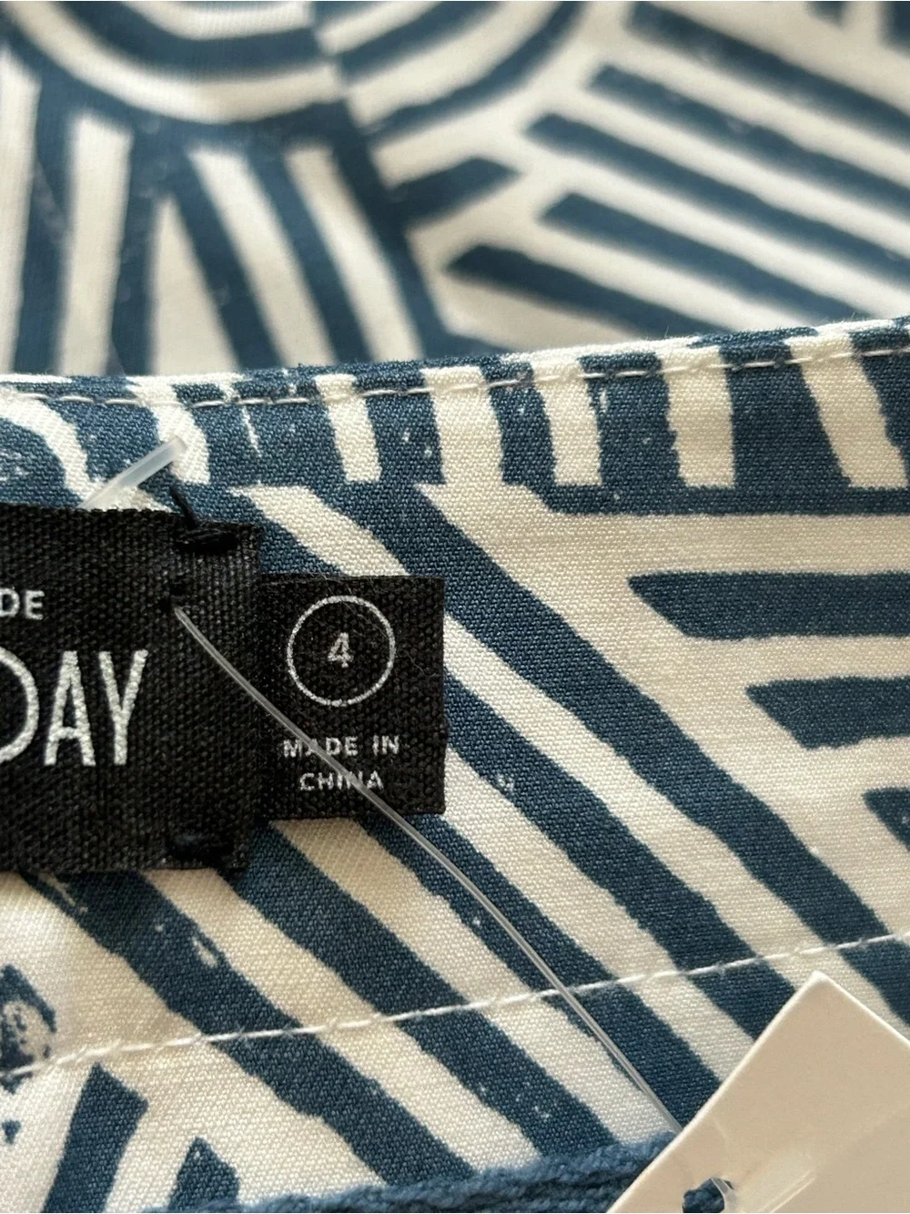 kate spade Saturday Navy and White Geometric Mini Skirt